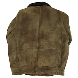 Armani-Giorgio Armani Vintage Shearling Jacket in Brown Leather-Brown