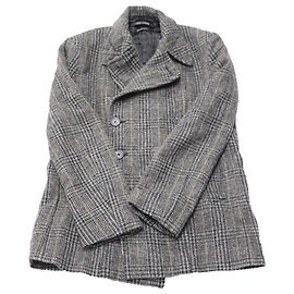Marc Jacobs Plaid Pea Coat in Grey Wool Other Python print