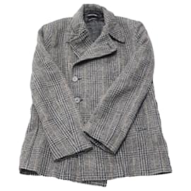 Marc Jacobs-Marc Jacobs Plaid Pea Coat in Grey Wool-Multiple colors