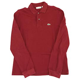 Lacoste-Lacoste Langarmshirt Classic Fit L.12.12 Poloshirt aus roter Baumwolle-Rot