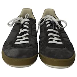 Berluti-Berluti Lace Up Sneakers in Grey Velvet-Grey