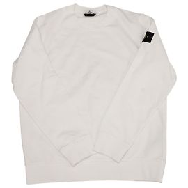 Sweatshirt mit Stone Island-Logo aus weißer Baumwolle Weiß