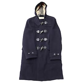 Burberry-Burberry Brit Duffle Jacket mit abnehmbarer Kapuze in Marineblau-Marineblau