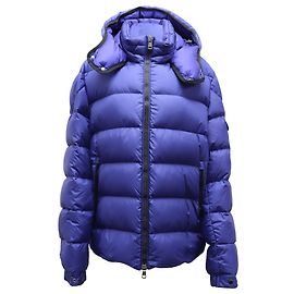 Moncler Montgenevre Padded Hooded Jacket in Blue Polyamide Blue