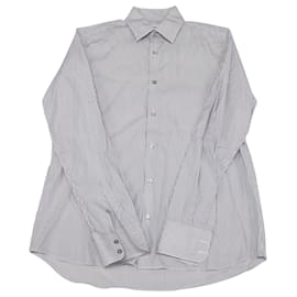 Jil Sander-Jil Sander Camisa con botones a rayas en algodón blanco-Blanco