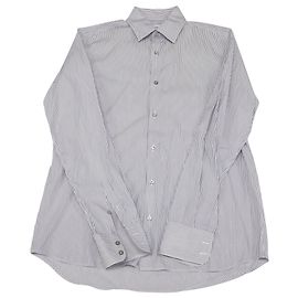 Jil Sander Striped Button Down Shirt in White Cotton White