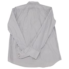 Jil Sander-Camicia button down a righe Jil Sander in cotone bianco-Bianco