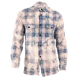 Camisa xadrez branqueada Saint Laurent em algodão multicolorido Multicor