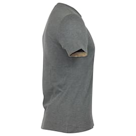 Brunello Cucinelli-Brunello Cucinelli Mock-Neck T-shirt in Grey Cotton Jersey-Grey