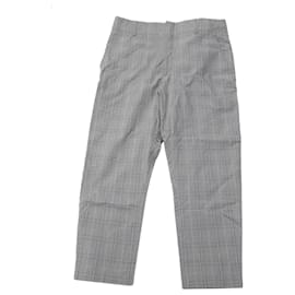 Isabel Marant Etoile-Isabel Marant Etoile Pantaloni Scozzesi in Cotone Grigio-Grigio