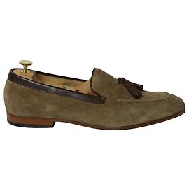 Alexander Mcqueen Mocassin à Pompon en Daim Marron Marron