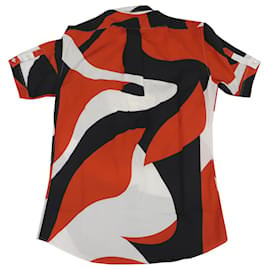 Alexander Mcqueen-Camisa extragrande con estampado abstracto en algodón multicolor de Alexander McQueen-Multicolor