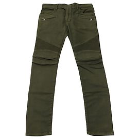 Vaqueros Balmain Moto Slim Fit en algodón verde Verde