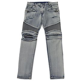 Vaqueros Moto Slim Fit de Balmain en algodón azul Azul