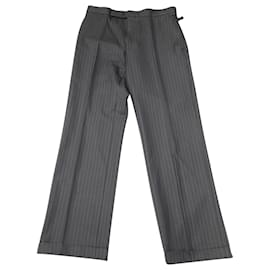 Tom Ford-Tom Ford Pantalon de costume à rayures en laine grise-Gris