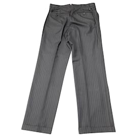 Tom Ford-Pantaloni da abito a righe Tom Ford in lana grigia-Grigio