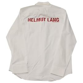 Helmut Lang-Helmut Lang Back Logo Print Shirt in White Cotton-White