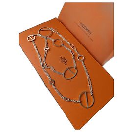 Hermès Collana Lunga Ever Chaine D'Ancre Enchainee Argento 925 box Silver hardware