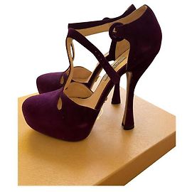 Escarpins Prada Violet Foncé Daim 37.5 Violet foncé