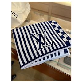 Louis Vuitton-Serviette de plage LV Graphique LV-Bleu