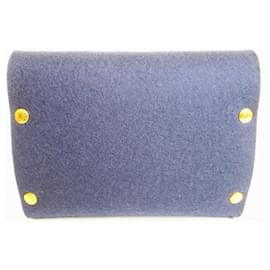 Hermès-[Used] Hermes HERMES Evelyn Etuicalt GM felt accessory case pouch card case-Navy blue