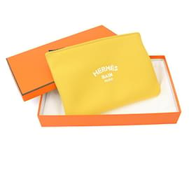 Hermès-[Used] HERMES (Hermes) pouch Truth flat MM Neovan flat pouch-Yellow