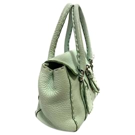 Fendi-Sac à main en cuir Fendi Selleria Linda vert-Vert