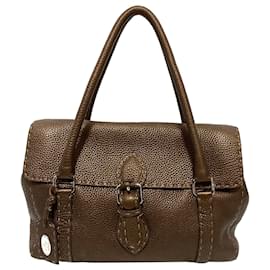 Fendi-Sac à main Fendi Selleria Linda marron-Marron,Marron foncé