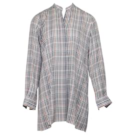 Joseph-Joseph Long-Sleeve Plaid Shirt Dress in Multicolor Silk-Other