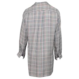 Joseph-Joseph Long-Sleeve Plaid Shirt Dress in Multicolor Silk-Other