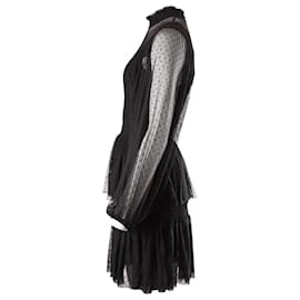 Maje-Maje Kleid aus Tüll mit Volant aus schwarzem Polyamid-Schwarz