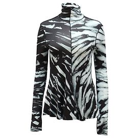 Proenza Schouler Spiral-Tie-Dye-Rollkragenoberteil aus mehrfarbigem Rayon Mehrfarben