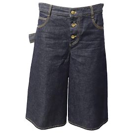 Bottega Veneta Spring 2020 Culottes Jeans in Dark Blue Cotton Blue
