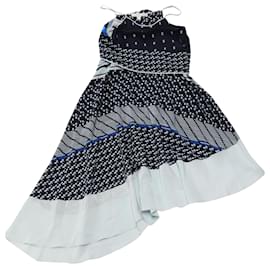Jonathan Simkhai-Jonathan Simkhai Asymmetric Printed Dress in Blue Silk-Other