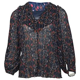 Isabel Marant-Isabel Marant Pleated Long-Sleeve Blouse in Floral Print Polyester-Other