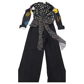 Diane Von Furstenberg-Diane von Furstenberg Sophie Dot Jumpsuit in Black Rayon-Other