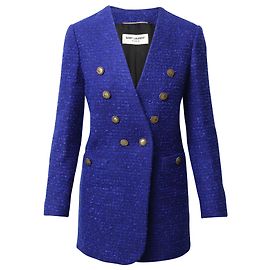 Blazer Saint Laurent Tweed em lã azul Azul
