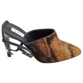 Max Mara Fur Slip On Sandals with Heels in Multicolor Fur Other