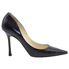 Salto Império Jimmy Choo em couro preto Preto