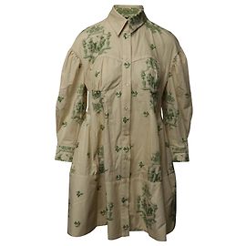 Simone Rocha Hemdblusenkleid mit Blumenmuster aus cremefarbener Baumwolle Andere