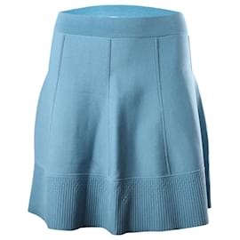 Sandro-Sandro Paris Knitted Skirt in Blue Jersey-Blue