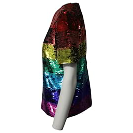 Autre Marque-Ashish Rainbow 'Love Will Win' Top in Multicolor Sequins-Multiple colors