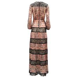 Alice + Olivia-Alice + Olivia Darren Lace-Paneled Printed Maxi Dress in Multicolor Polyester-Other