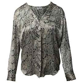 Equipment-Equipment Snake Skin Print Button Down Blouse in Multicolor Silk-Multiple colors