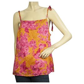 Ted Baker Fuchsia Mustard Floral Sleeveless Camisole Blouse Top - Size 3 Multiple colors