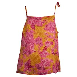 Ted Baker-Ted Baker Fuchsia Mustard Floral Sleeveless Camisole Blouse Top - Size 3-Multiple colors