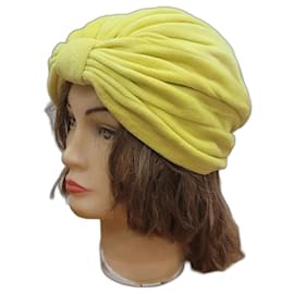 Autre Marque-Vintage gelber Turban-Hut mit Stirnband-Gelb