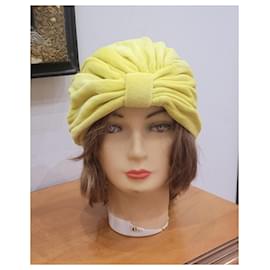 Autre Marque-Chapéu de turbante amarelo vintage-Amarelo