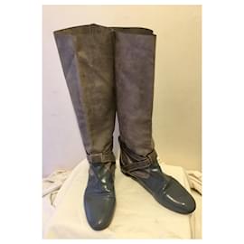 Chloé-Chloe dove and slate grey boots-Grey