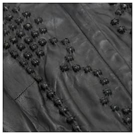 Givenchy-BLACK LEATHER JEWELLED FR38-Black